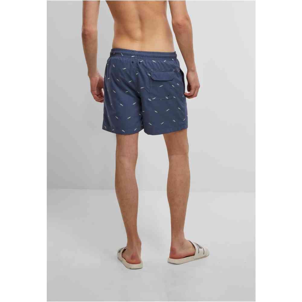 Urban Classics - Embroidery Swim shorts - Blue/Mint green